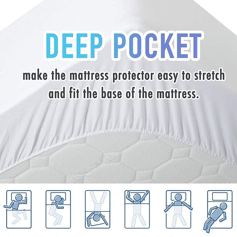 MATBEBY Bedding Quilted Fitted Queen Mattress Pad Cooling Breathable Fluffy Soft Mattress Pad Stretches up to 21 Inch Deep  Queen Size  White  Mattress Topper Mattress Protector - Image 4